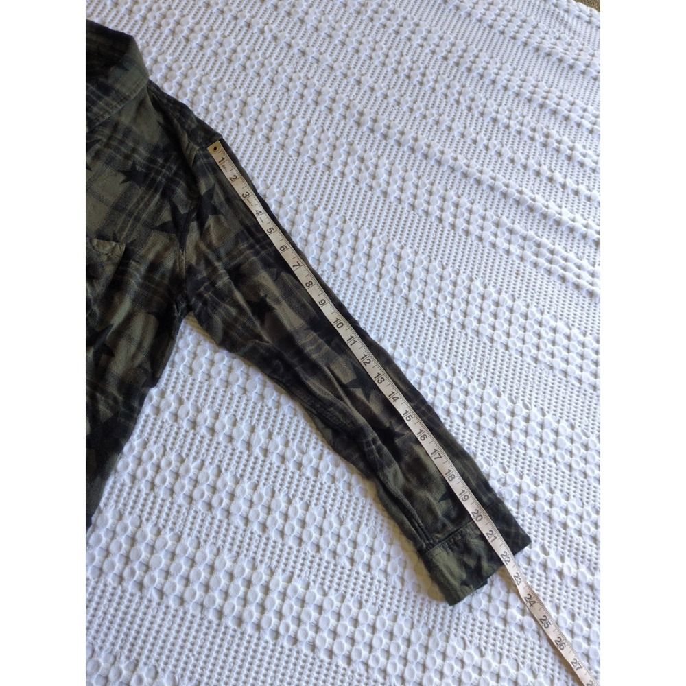 Rails Hunter Olive Jet Stars Flannel Sz Large Button Up Green Black Long Sleeve - Picture 6 of 10